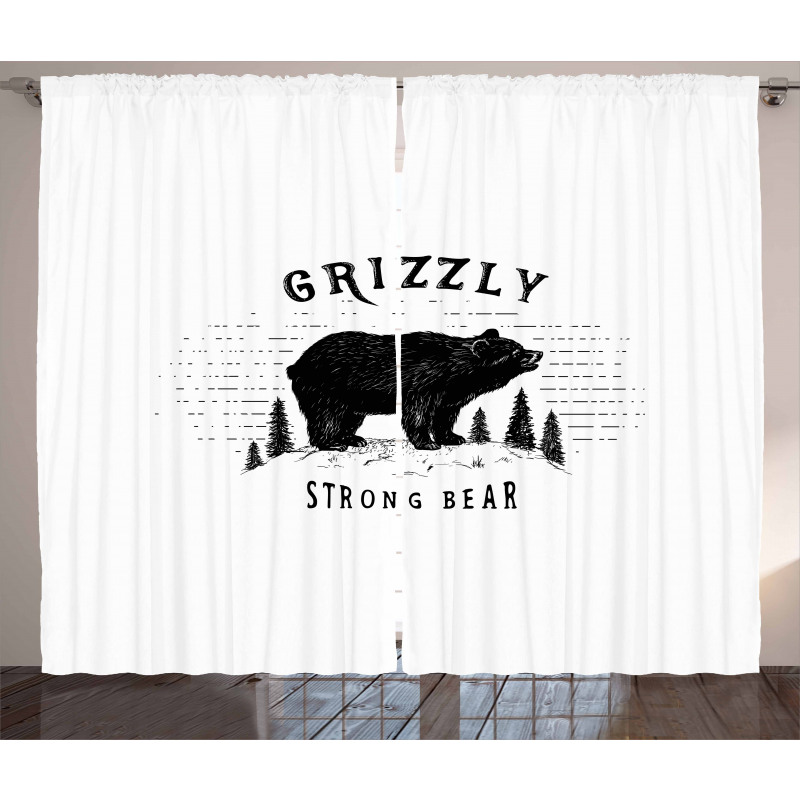 Strong Wild Animal Forest Curtain