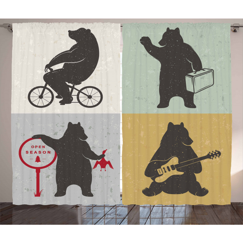 Funny Frames Drawing Style Curtain