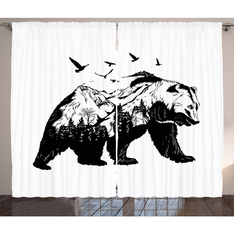 Wildlife Mammal Silhouette Curtain