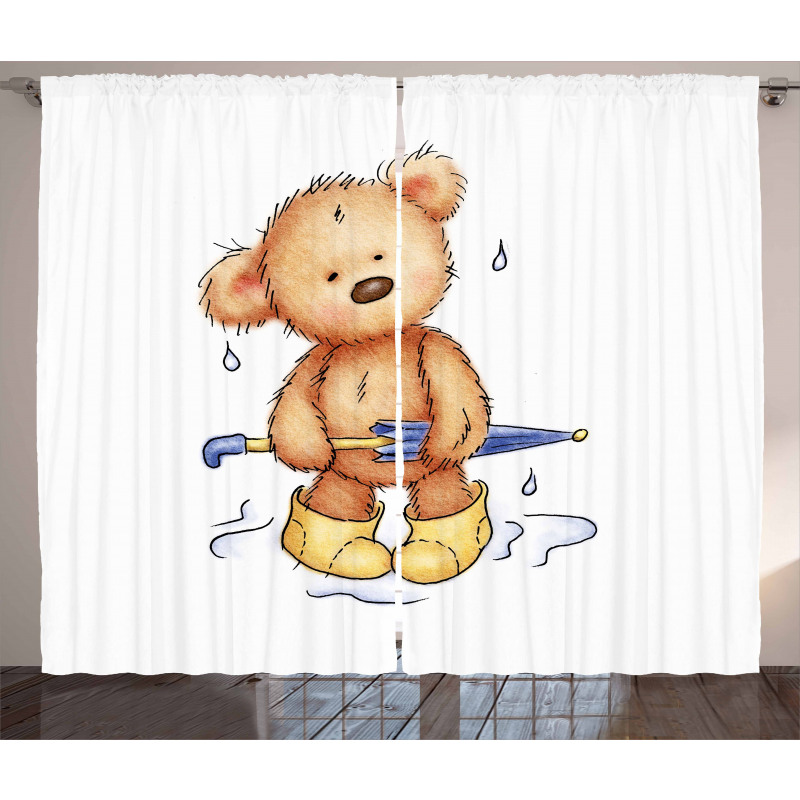 Teddy Bear Rain Umbrella Curtain
