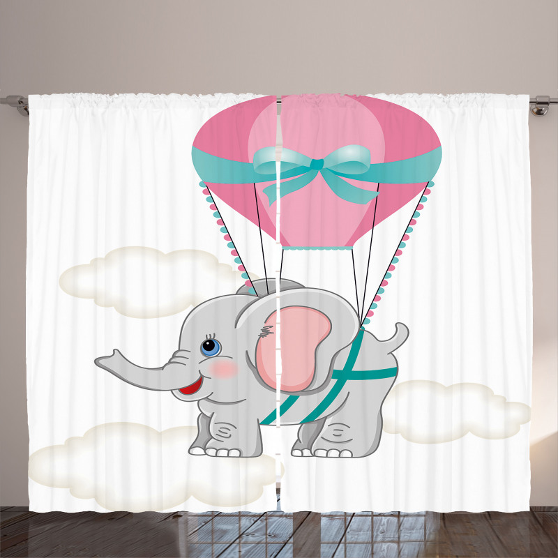 Elephant Air Balloon Curtain