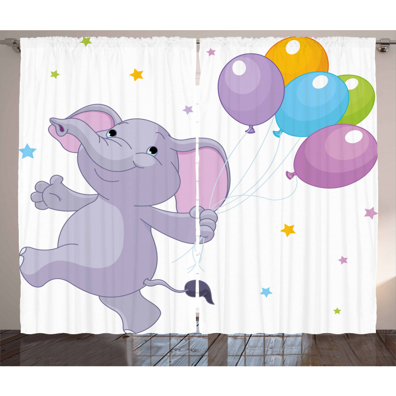 Happy Animal Balloons Curtain