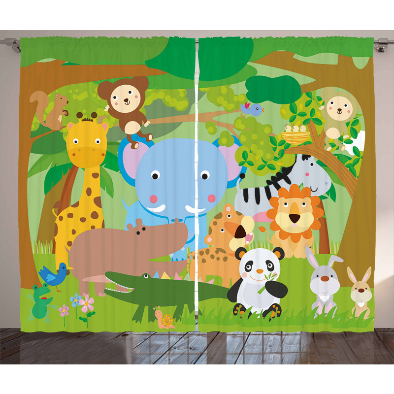 Funny Wildlife Mammals Curtain