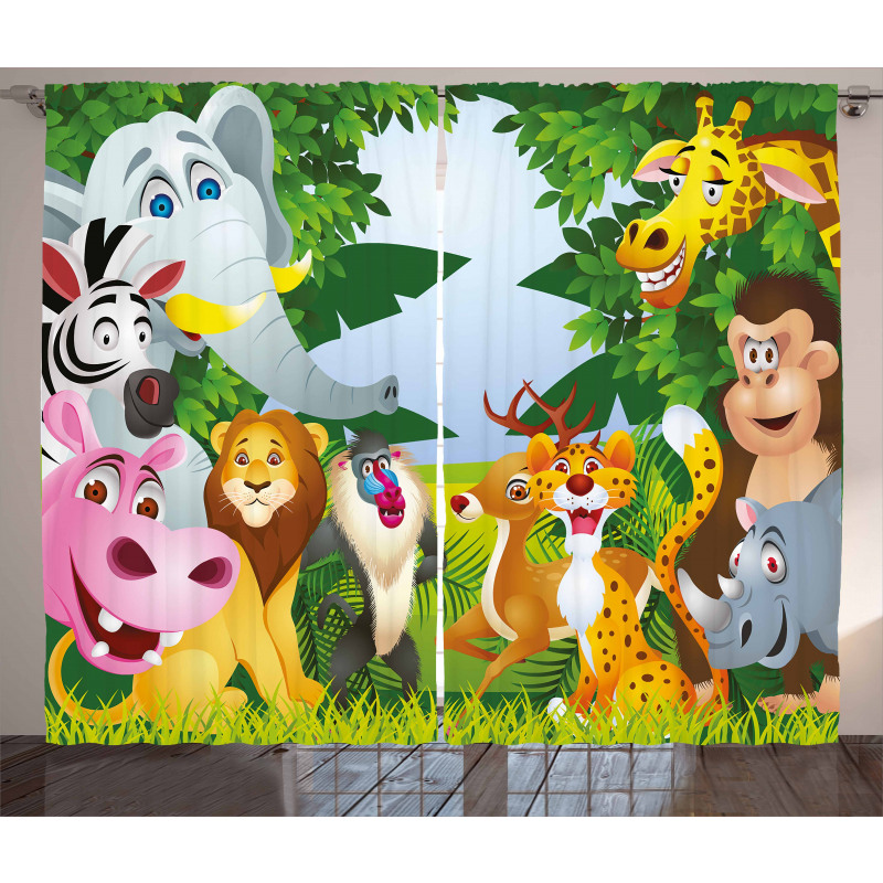 Safari Jungle Funny Curtain