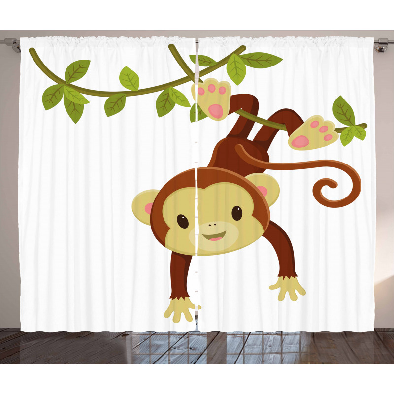 Cartoon Monkey on Liana Curtain