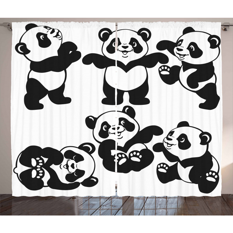 Playful Panda Bear Zoo Curtain