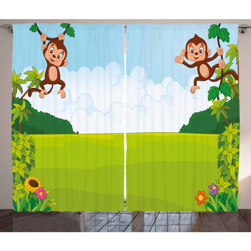 Monkeys on Vines Curtain