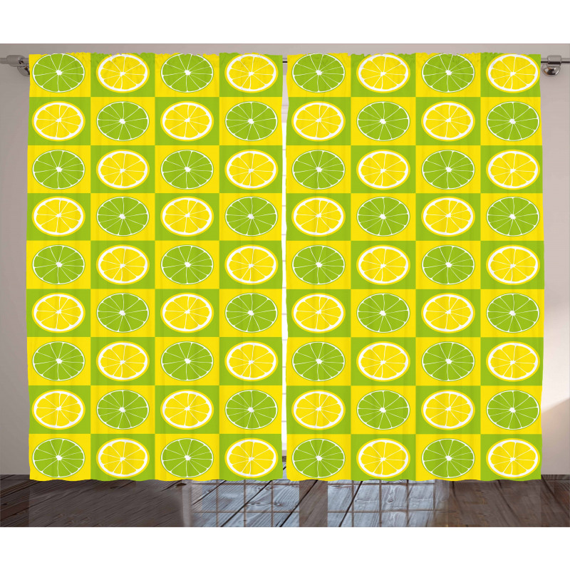 Lemon Lime Pop Art Curtain