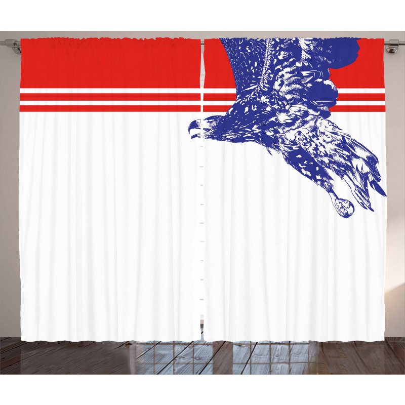 American Flag Colors Bird Curtain