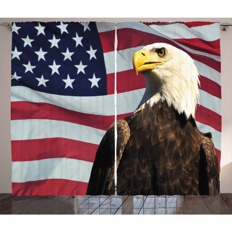 US Flag Country Curtain