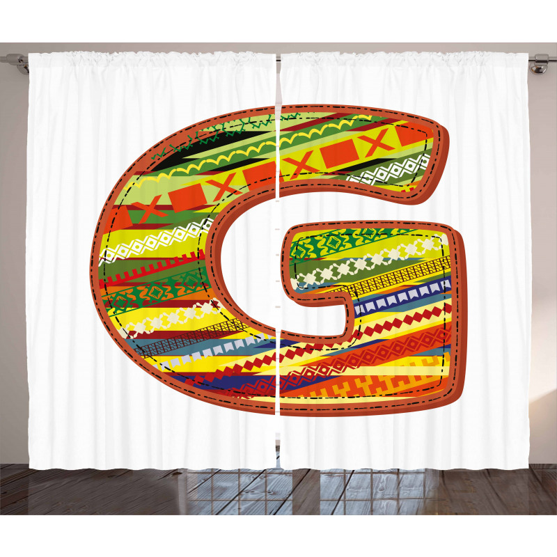 G Red Calligraphy Name Curtain