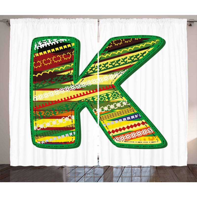 K Green Childish Fun Curtain