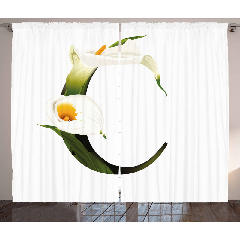 Calla Lilly Flower Curtain