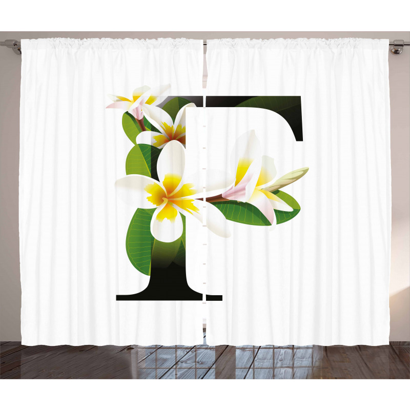 Frangipani Green Theme Curtain