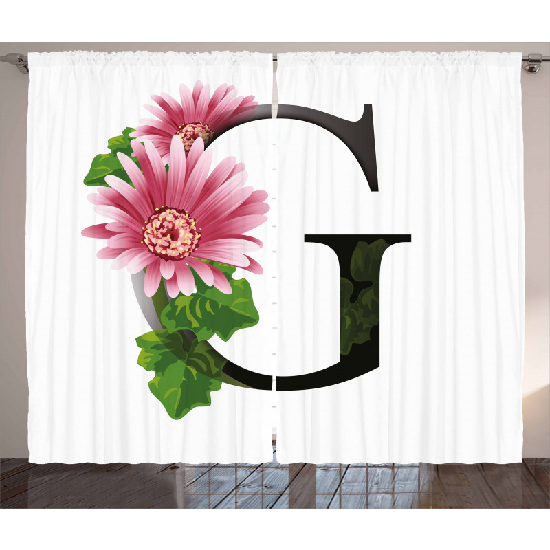 Gerbera Blossom G Font Curtain