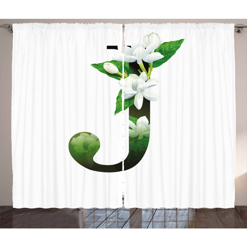 Abstract Jasmine and J Curtain