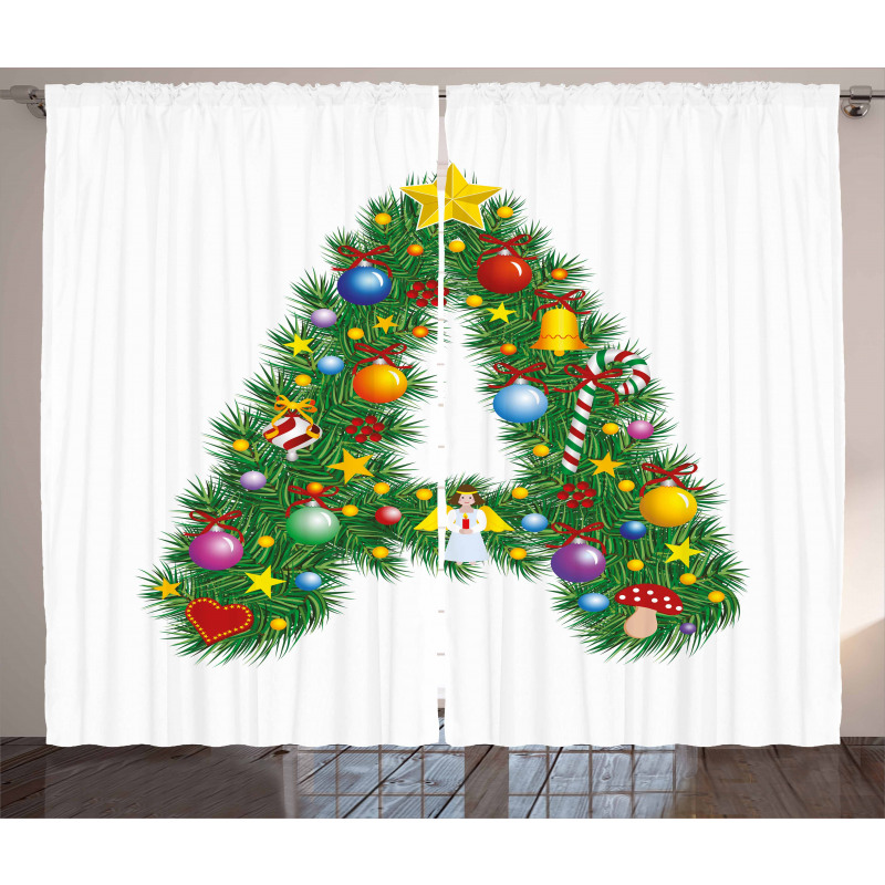 Winter Festivity Font Curtain
