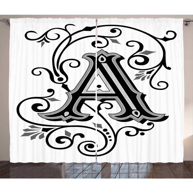 Abstract First Letter Curtain