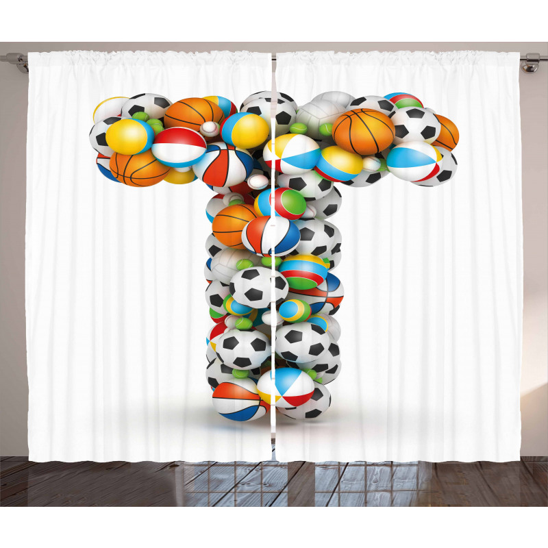 Big Small Game Balls Curtain