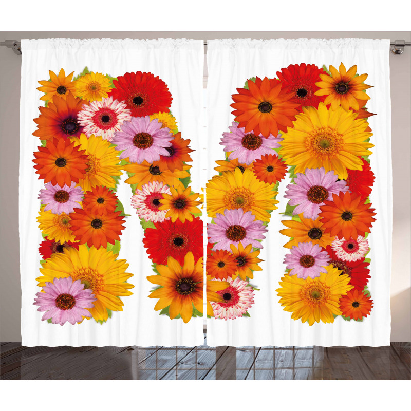 Flower Alphabet Daisy Curtain