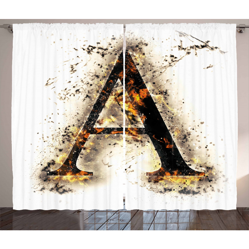 Fiery First Letter Curtain
