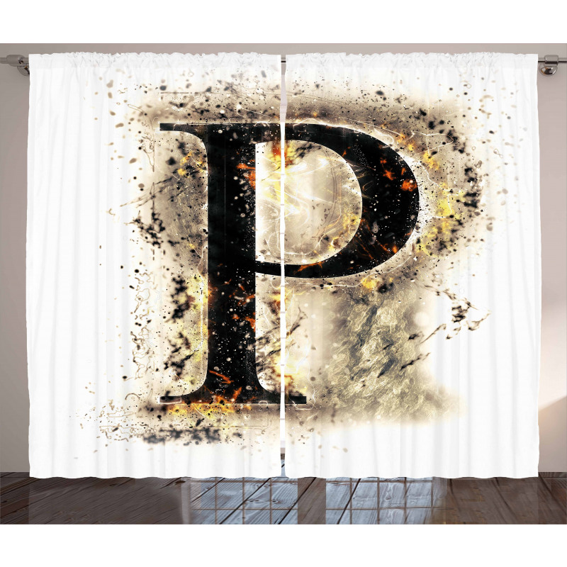 P Sign with Embers Curtain