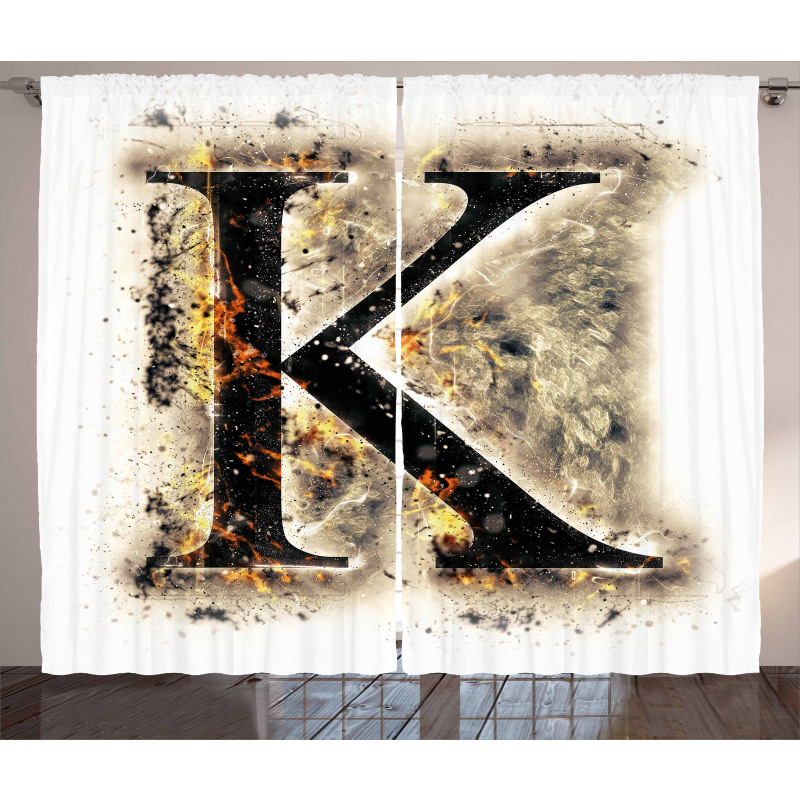 Smoked Letter K ABC Curtain
