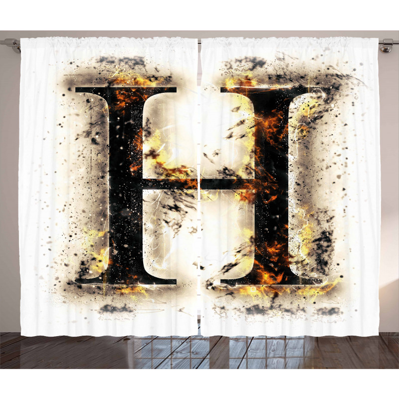 Ablaze H Sign Alphabet Curtain