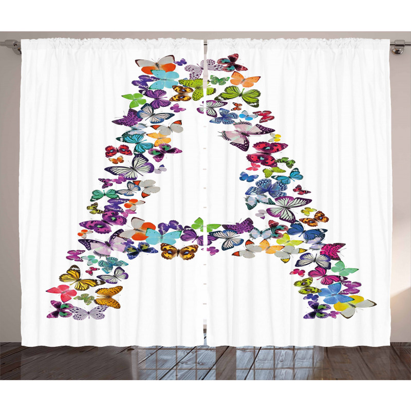 Butterfly Font Style Curtain