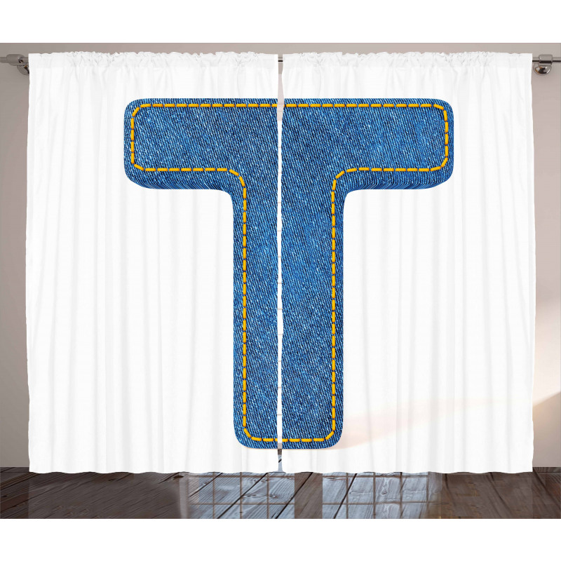 Blue Jean Texture T Curtain