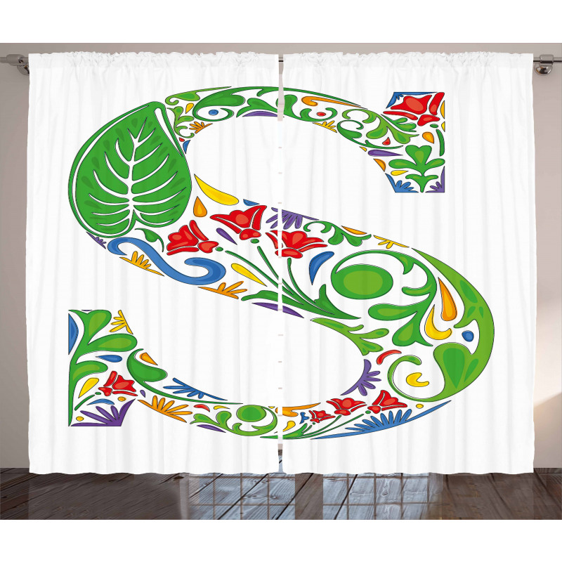 Nature Inspired S Sign Curtain