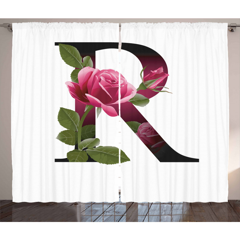 Flower of Love Rose R Curtain