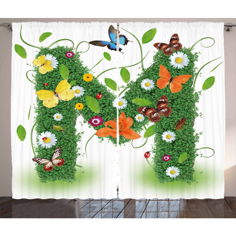 Flower and Butterfly M Curtain