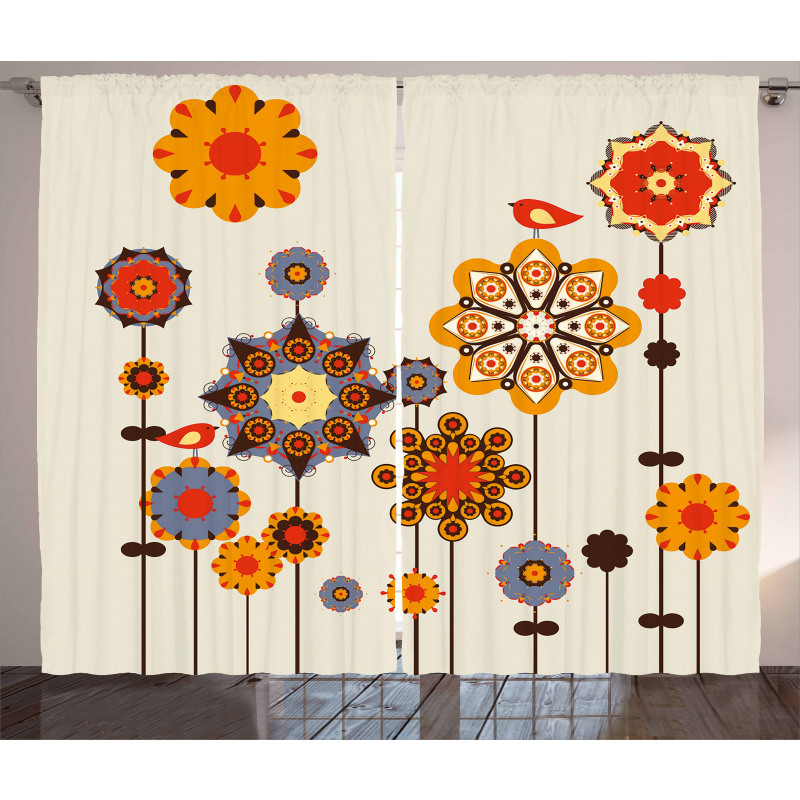 Eastern Floral Design Curtain