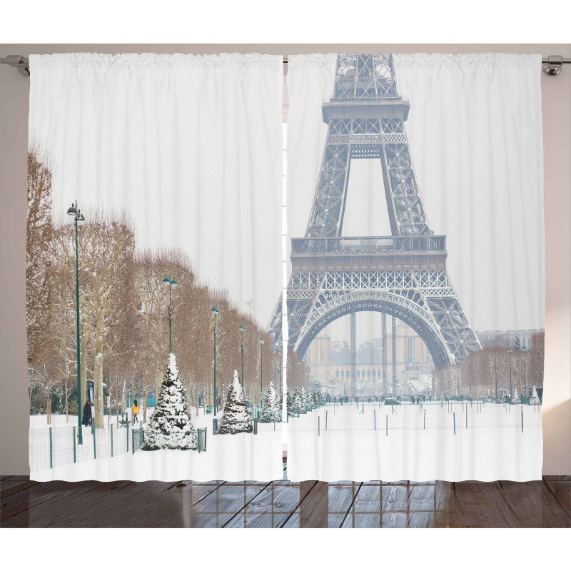 Eiffel Tower in Snow Curtain