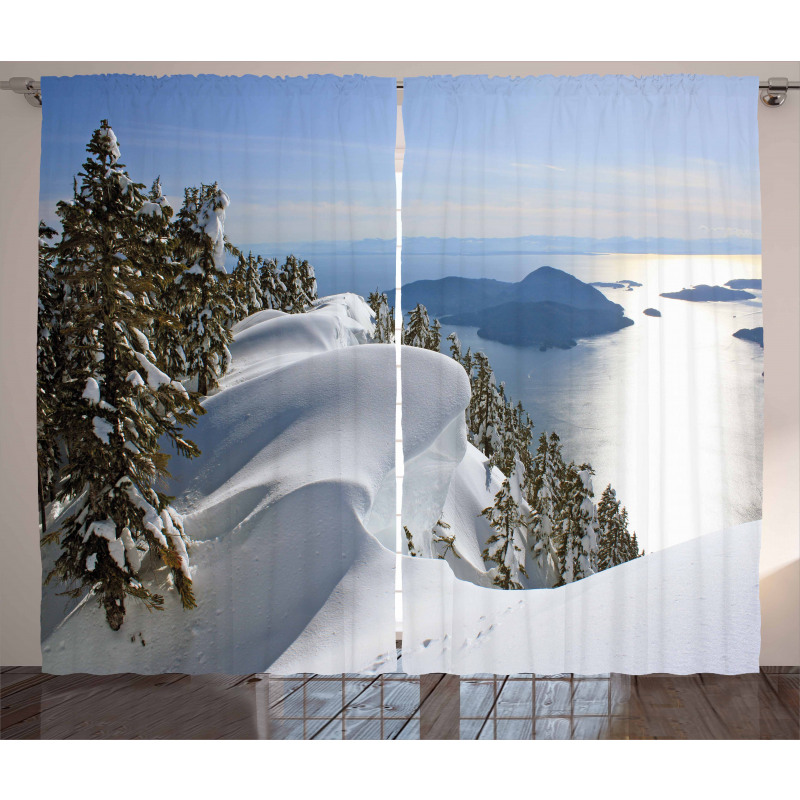 Pacific Ocean Mountains Curtain