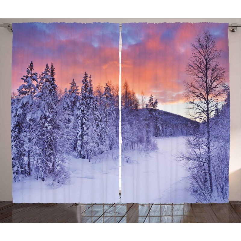 Frozen River Sunrise Curtain