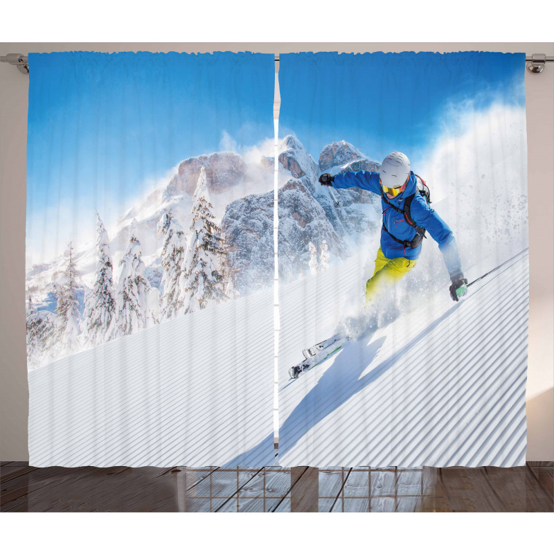 Skiing Extreme Sports Curtain