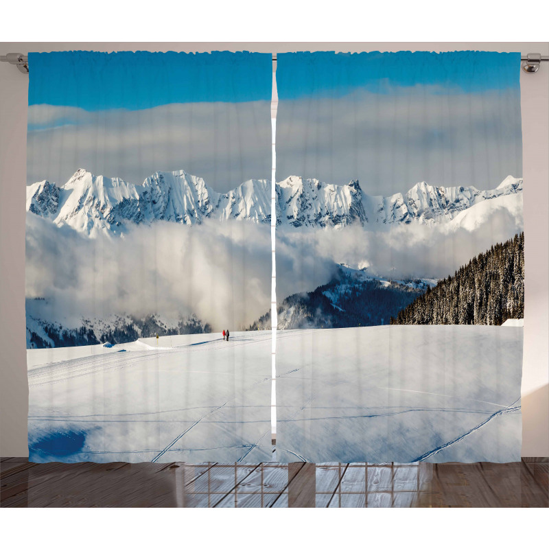 Panoramic Mountains Walk Curtain