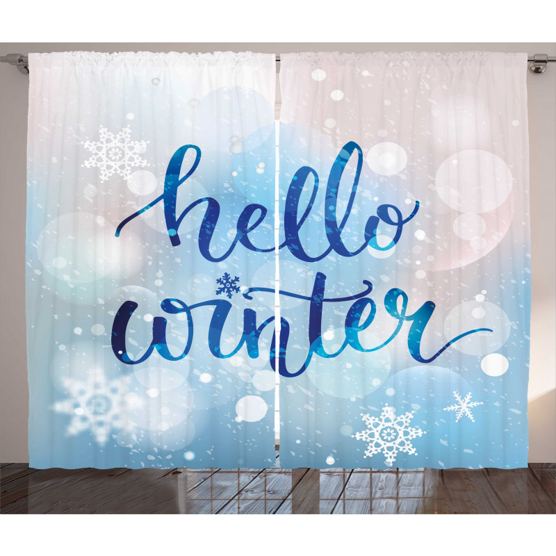 Hello Winter Words Snow Curtain
