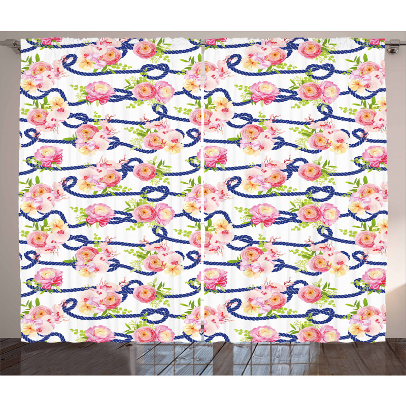 Marine Floral Curtain