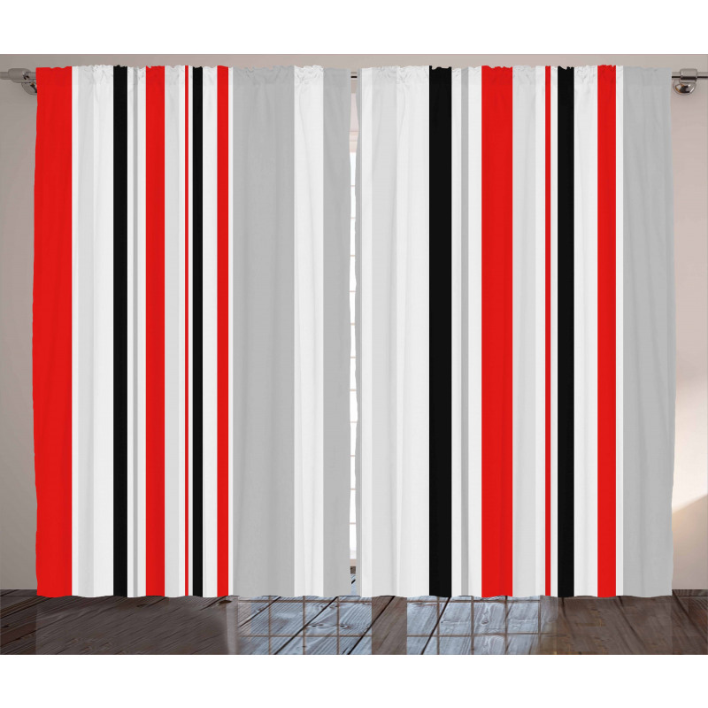 Retro Abstract Lines Curtain