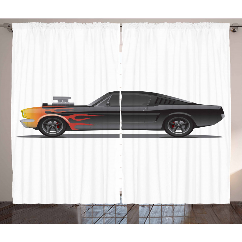 Retro Supercharger Vehicle Curtain