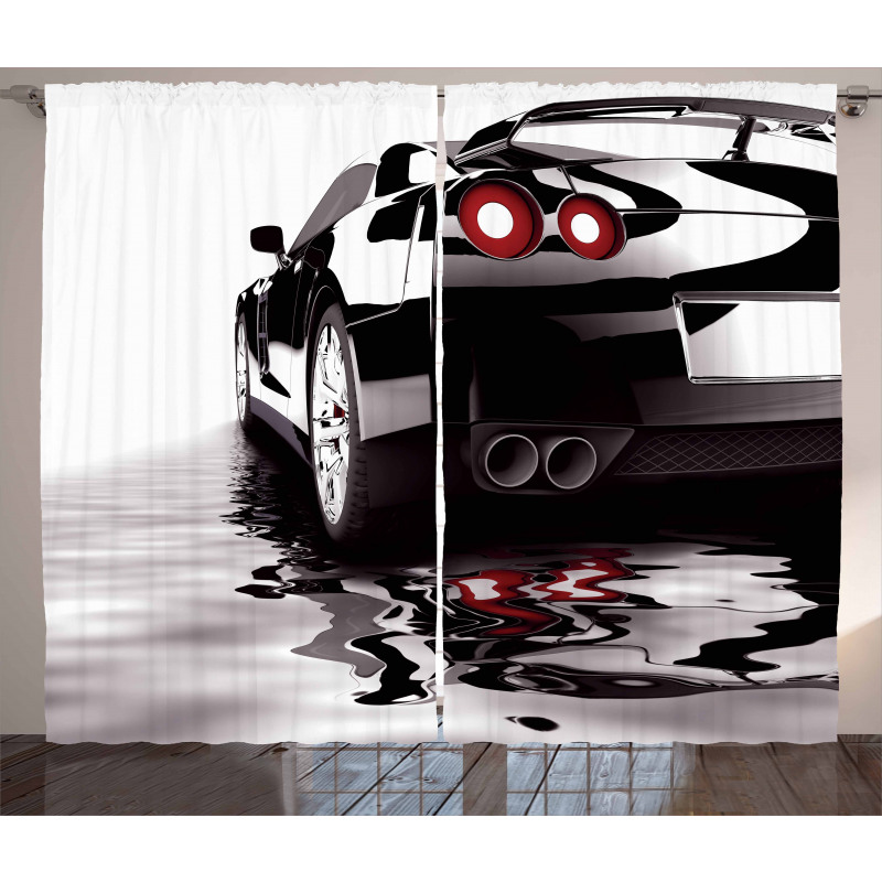 Modern Black Vehicle Style Curtain