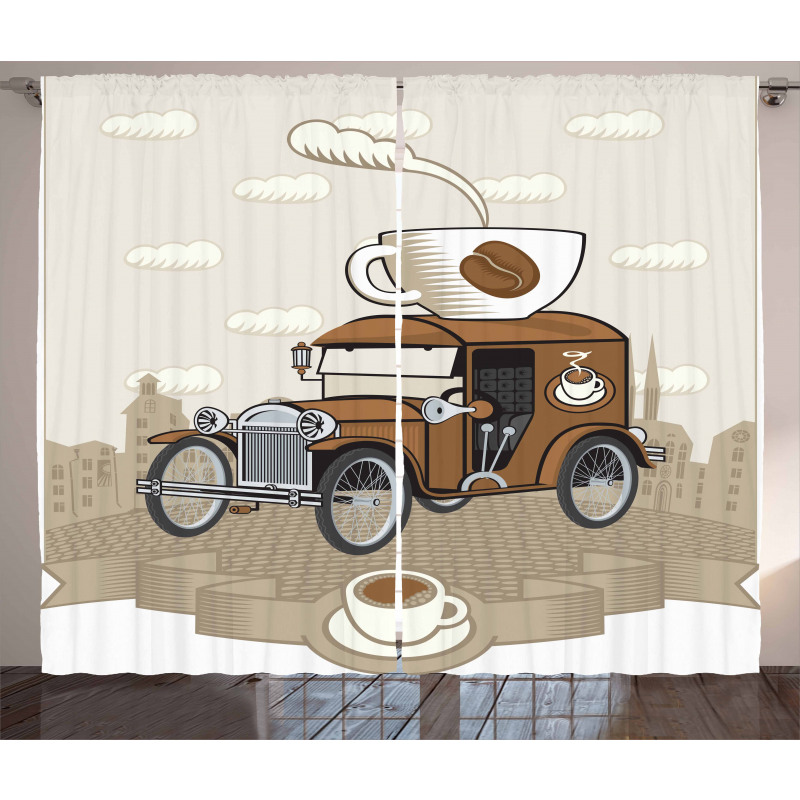 Old Fashioned Ride Coffee Curtain