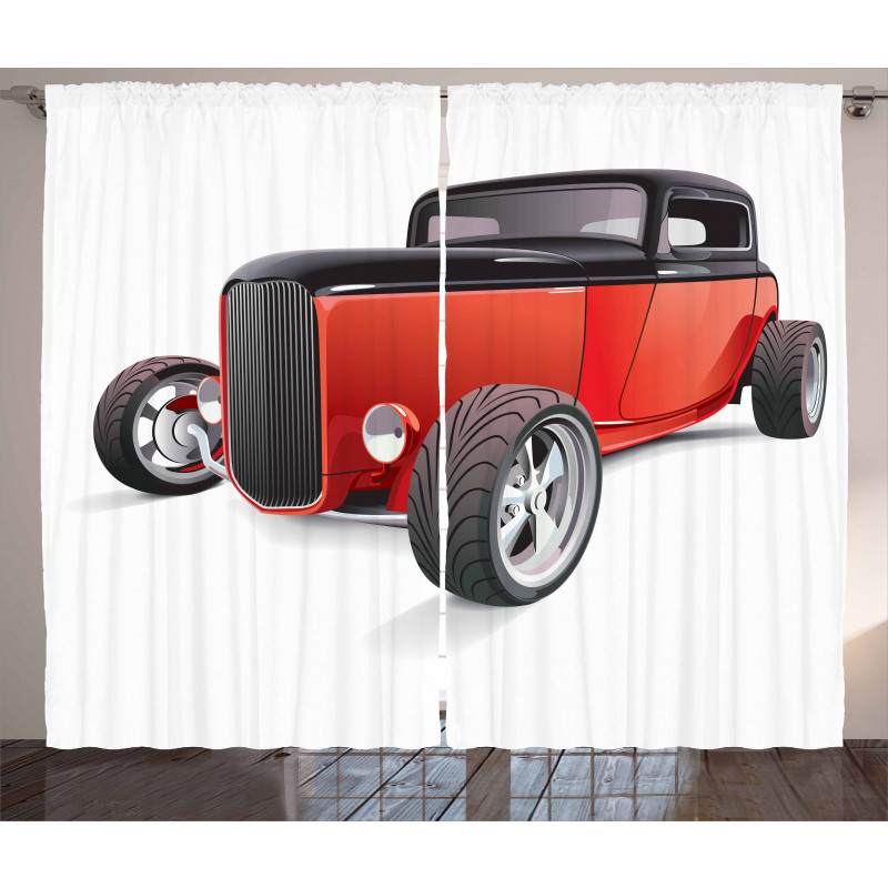 Nostalgic American Wheels Curtain