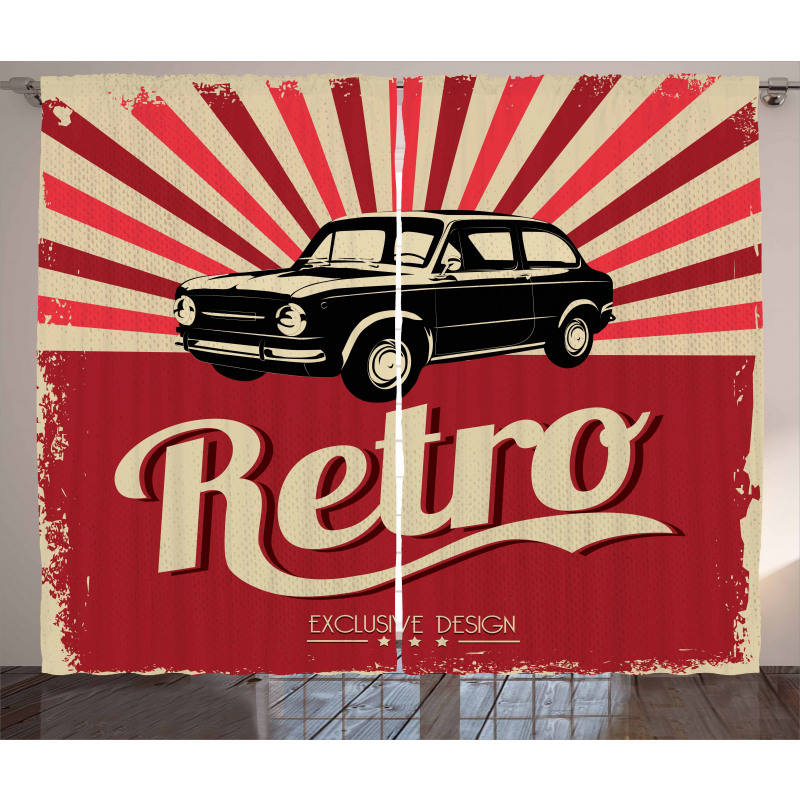 Retro Poster Style Vehicle Curtain