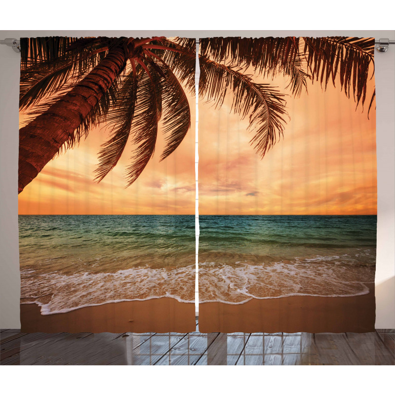 Exotic Seascape with Palm Curtain