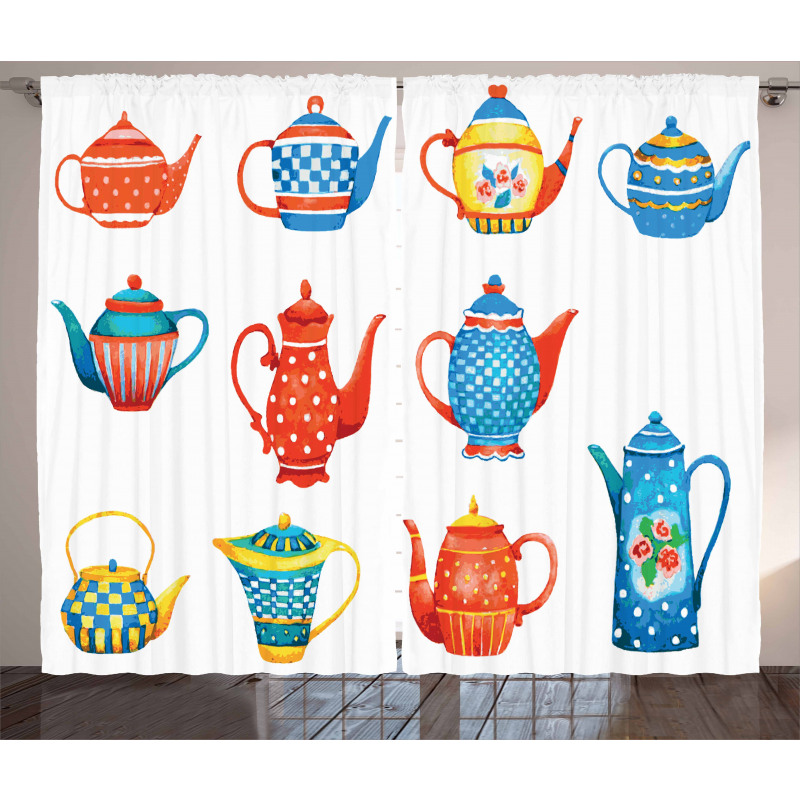 Teapots Design Curtain