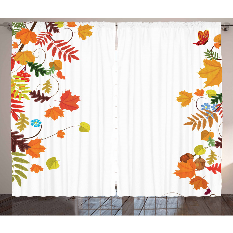 Maple Aspen Leaf Frame Curtain